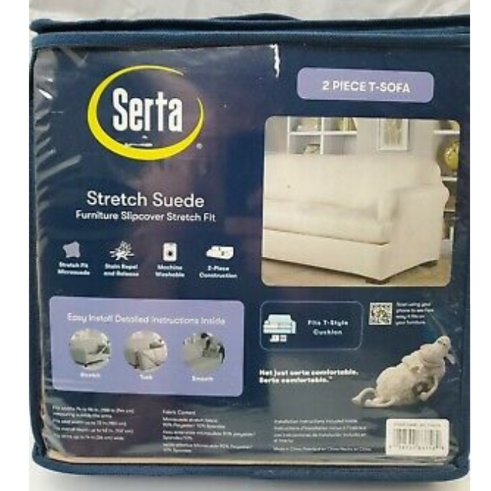 Serta Stretch Sued Slipcover Sofa